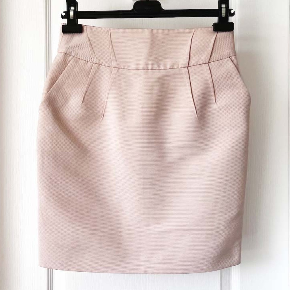 REISS Mollie Blush Pink Mini Skirt